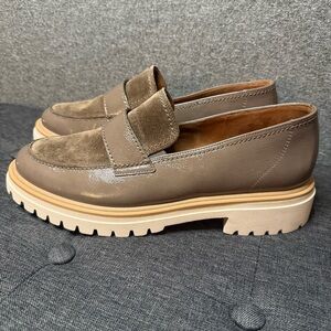 Paul Green Urban Lug Sole Loafer - Fango Earth Combo  Taupe Brown Leather
